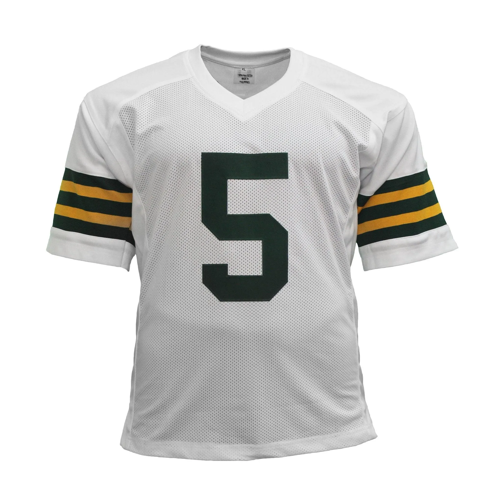 Paul Hornung Autographed Football Special Edition STAT Jersey White (JSA)